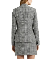 Lauren Ralph Lauren Gresnee Plaid Italian Tweed Long Sleeve Notch Lapel Blazer