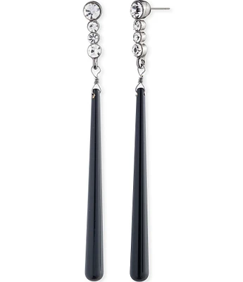 Lauren Ralph Lauren Hematite Tone Jet Linear Earrings