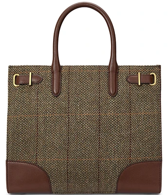 Lauren Ralph Lauren Herringbone Tweed Medium Devyn Tote Bag