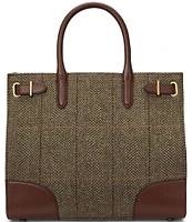 Lauren Ralph Lauren Herringbone Tweed Medium Devyn Tote Bag