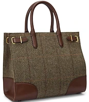 Lauren Ralph Lauren Herringbone Tweed Medium Devyn Tote Bag