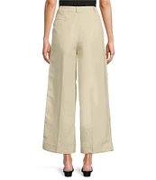 Lauren Ralph Lauren High Rise Pleated Cropped Wide Leg Pants