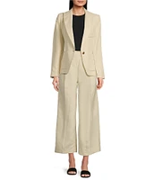 Lauren Ralph Lauren High Rise Pleated Cropped Wide Leg Pants