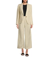 Lauren Ralph Lauren High Rise Pleated Cropped Wide Leg Pants