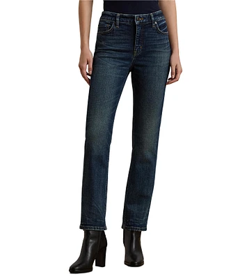 Lauren Ralph Lauren High Rise Straight Leg Ankle Jeans