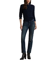 Lauren Ralph Lauren High Rise Straight Leg Ankle Jeans