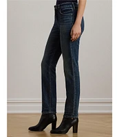 Lauren Ralph Lauren High Rise Straight Leg Ankle Jeans