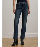 Lauren Ralph Lauren High Rise Straight Leg Ankle Jeans