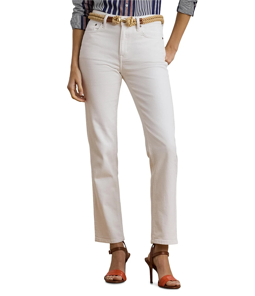 Lauren Ralph Lauren High-Rise Straight Leg Five Pocket Ankle Jeans