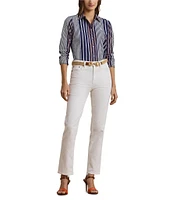 Lauren Ralph Lauren High-Rise Straight Leg Five Pocket Ankle Jeans