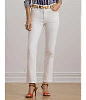 Lauren Ralph Lauren High-Rise Straight Leg Five Pocket Ankle Jeans