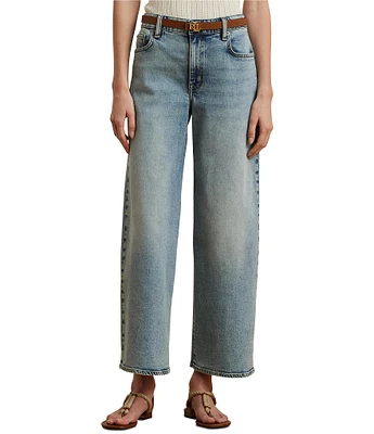 Lauren Ralph Lauren High-Rise Wide Leg Cropped Jeans
