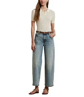 Lauren Ralph Lauren High-Rise Wide Leg Cropped Jeans