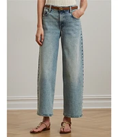 Lauren Ralph Lauren High-Rise Wide Leg Cropped Jeans