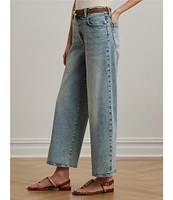 Lauren Ralph Lauren High-Rise Wide Leg Cropped Jeans