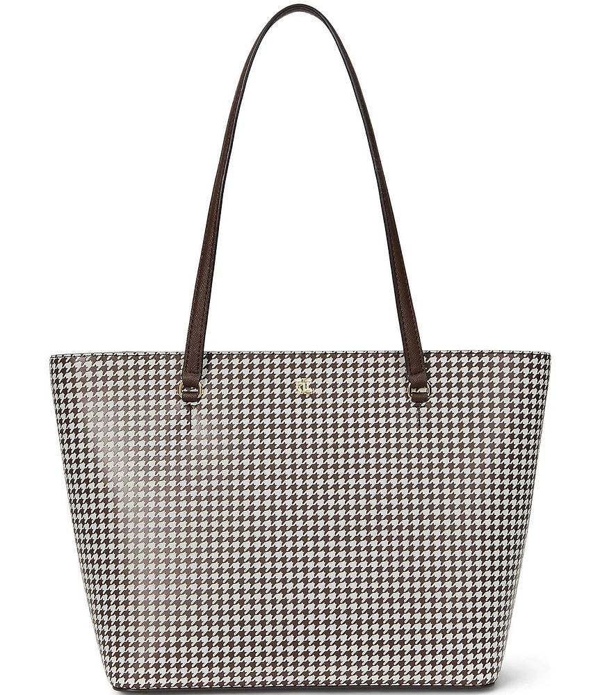 Lauren Ralph Lauren Houndstooth Medium Karly Tote Bag