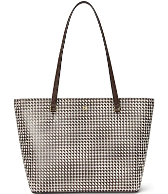 Lauren Ralph Lauren Houndstooth Medium Karly Tote Bag