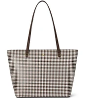 Lauren Ralph Lauren Houndstooth Medium Karly Tote Bag