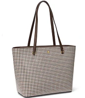 Lauren Ralph Lauren Houndstooth Medium Karly Tote Bag