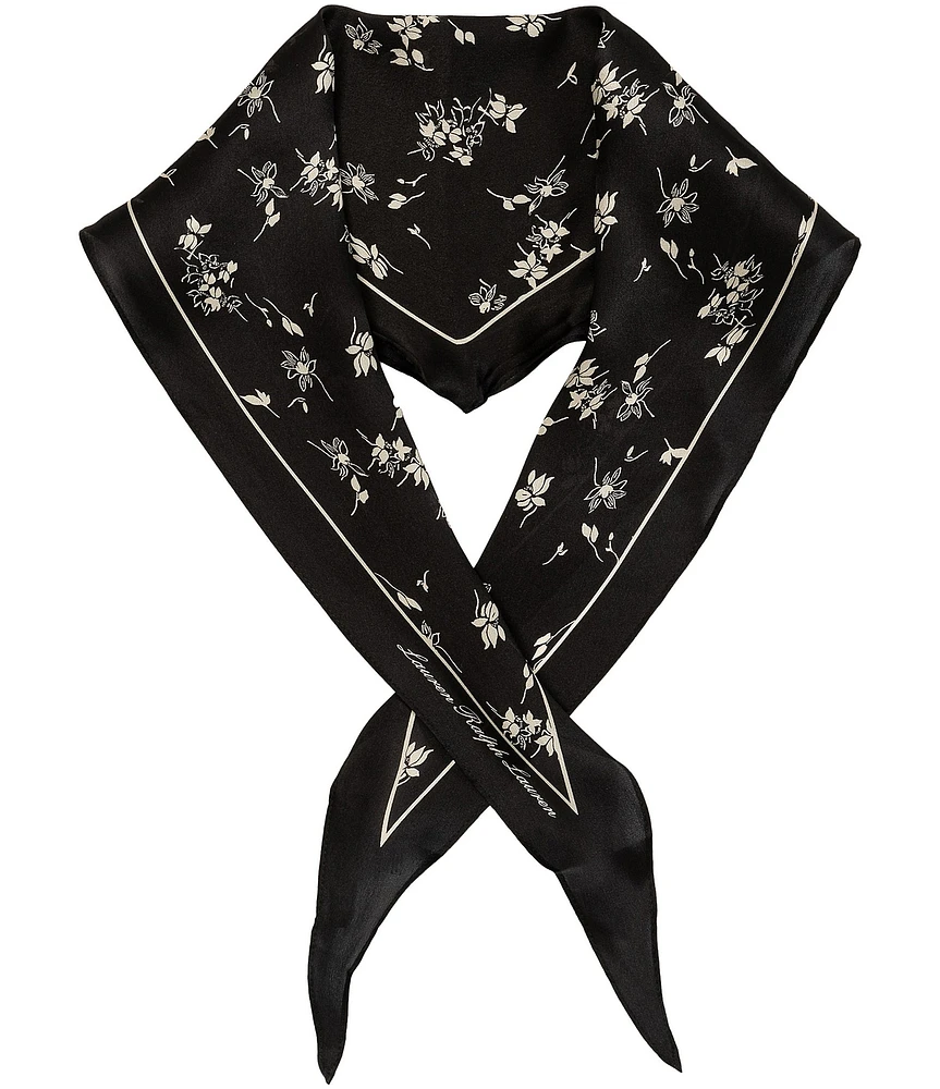 Lauren Ralph Lauren Ink Floral Small Diamond Scarf