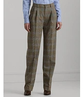 Lauren Ralph Lauren Glen Check Pleated Coordinating Stretch Wool Pants