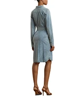 Lauren Ralph Lauren Jameika Belted Denim Long Sleeve Shirt Dress