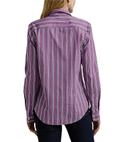 Lauren Ralph Lauren Classic Fit Striped Button-Front Broadcloth Shirt