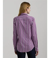 Lauren Ralph Lauren Classic Fit Striped Button-Front Broadcloth Shirt