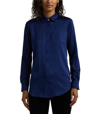 Lauren Ralph Lauren Classic Fit Satin Charmeuse Shirt