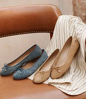 Lauren Ralph Lauren Jayna Bow Detail Suede Ballet Flats