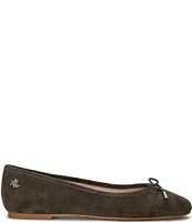 Lauren Ralph Lauren Jayna Bow Detail Suede Ballet Flats