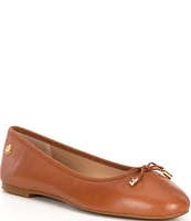 Lauren Ralph Lauren Jayna Leather Bow Ballet Flats