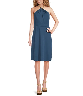 Lauren Ralph Lauren Jersey Halter Rope Neck Sleeveless Dress