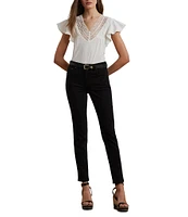 Lauren Ralph Lauren Jersey Knit V-Neck Cap Sleeve Shirt