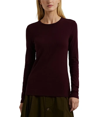 Lauren Ralph Lauren Pull-On Crew Neck Slim Fit Long Sleeve Top