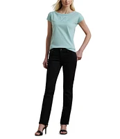 Lauren Ralph Lauren Knit Jersey Boat Neck Short Sleeve Tee