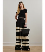 Lauren Ralph Lauren Knit Off-The-Shoulder Short Sleeve Cropped Sweater