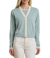 Lauren Ralph Lauren Knit V-Neck Long Sleeve Cardigan