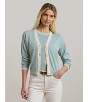 Lauren Ralph Lauren Knit V-Neck Long Sleeve Cardigan