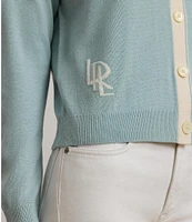 Lauren Ralph Lauren Knit V-Neck Long Sleeve Cardigan