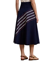 Lauren Ralph Lauren Lace-Up Waist A-Line Midi Skirt