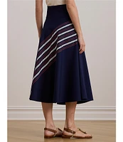 Lauren Ralph Lauren Lace-Up Waist A-Line Midi Skirt