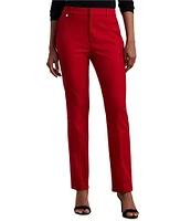 Lauren Ralph Lauren Lakythia Stretch Cotton Flat Front Slim Straight Leg Mid Rise Pants