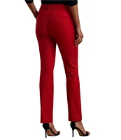 Lauren Ralph Lauren Lakythia Stretch Cotton Flat Front Slim Straight Leg Mid Rise Pants