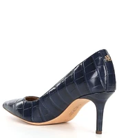 Lauren Ralph Lauren Lanette Crocodile Embossed Leather Pumps