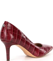 Lauren Ralph Lauren Lanette Crocodile Embossed Leather Pumps