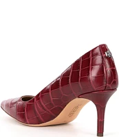 Lauren Ralph Lauren Lanette Crocodile Embossed Leather Pumps