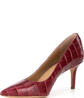 Lauren Ralph Lauren Lanette Crocodile Embossed Leather Pumps