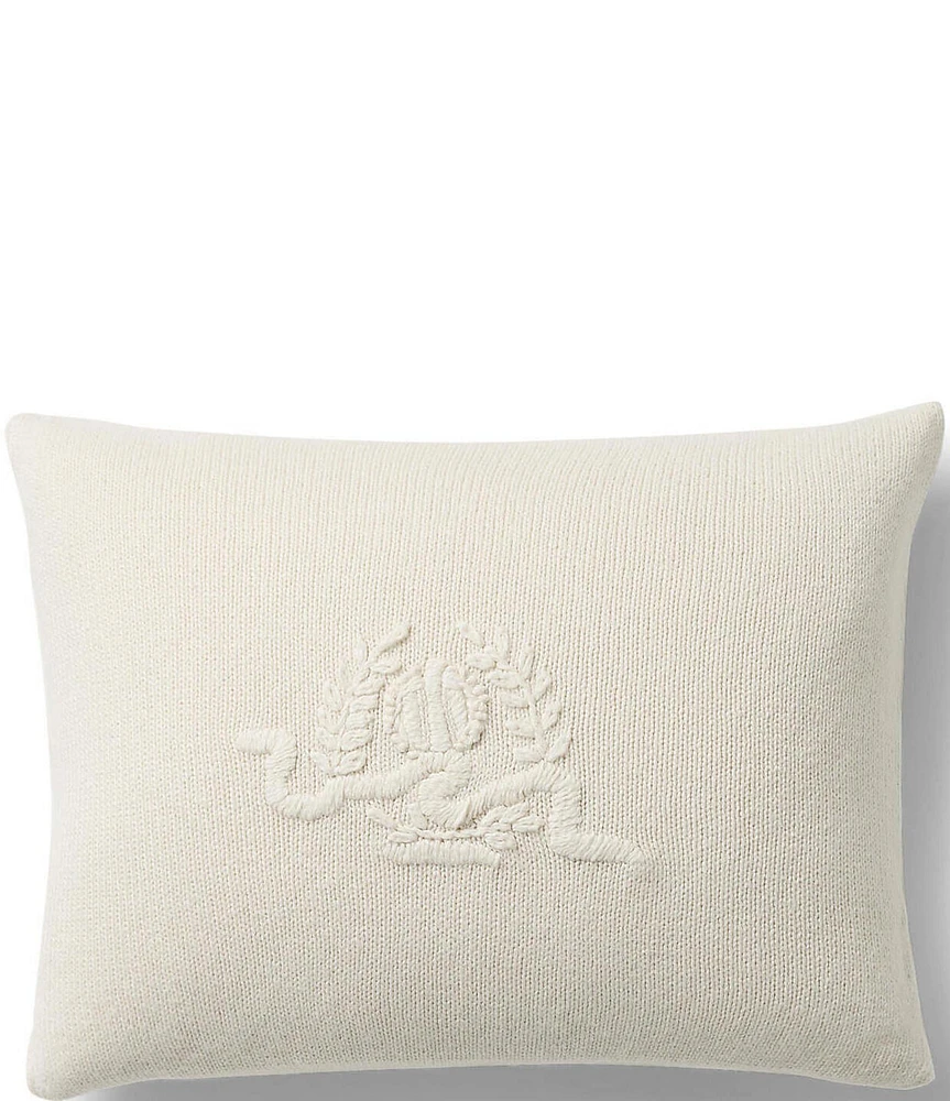 Lauren Ralph Lauren Lara Crest Embroidered Knit Throw Pillow