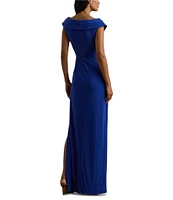 Lauren Ralph Lauren Knit Jersey Off-The-Shoulder Sleeveless Front Twist Column Dress